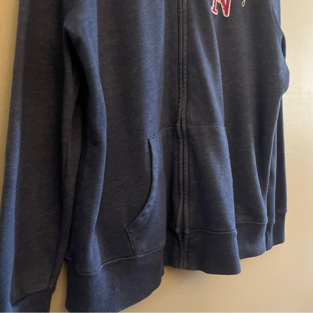 Old Navy Blue Mock Neck Zip-Up Sweatshirt with Pink Logo - Picture 8 of 16